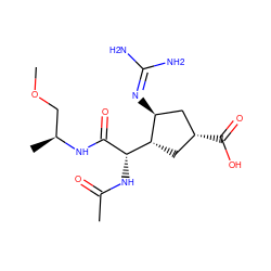 COC[C@H](C)NC(=O)[C@@H](NC(C)=O)[C@H]1C[C@@H](C(=O)O)C[C@@H]1N=C(N)N ZINC000013560211