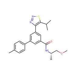 COC[C@H](C)NC(=O)c1cc(-c2ccc(C)cc2)cc(-c2nnsc2C(C)C)c1 ZINC000653666580