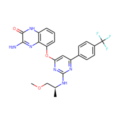 COC[C@H](C)Nc1nc(Oc2cccc3[nH]c(=O)c(N)nc23)cc(-c2ccc(C(F)(F)F)cc2)n1 ZINC000035922352