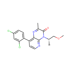 COC[C@H](C)n1c(=O)c(C)nc2c(-c3ccc(Cl)cc3Cl)ccnc21 ZINC000084672496