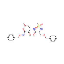 COC[C@H](NC(=O)[C@@H](COCc1ccccc1)NS(C)(=O)=O)C(=O)C(=O)NOCc1ccccc1 ZINC000026576179