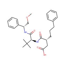 COC[C@H](NC(=O)[C@@H](NC(=O)[C@H](CCCc1ccccc1)CC(=O)O)C(C)(C)C)c1ccccc1 ZINC000027651690