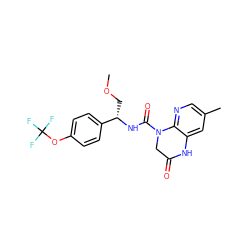 COC[C@H](NC(=O)N1CC(=O)Nc2cc(C)cnc21)c1ccc(OC(F)(F)F)cc1 ZINC001772570828