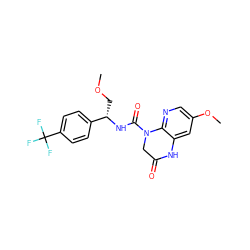 COC[C@H](NC(=O)N1CC(=O)Nc2cc(OC)cnc21)c1ccc(C(F)(F)F)cc1 ZINC001772626593