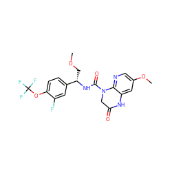 COC[C@H](NC(=O)N1CC(=O)Nc2cc(OC)cnc21)c1ccc(OC(F)(F)F)c(F)c1 ZINC001772604040