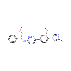 COC[C@H](Nc1ccc(-c2ccc(-n3cnc(C)c3)c(OC)c2)nn1)c1ccccc1 ZINC000072173081