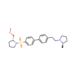 COC[C@H]1CCCN1S(=O)(=O)c1ccc(-c2ccc(CCN3CCC[C@H]3C)cc2)cc1 ZINC000043073063