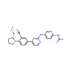 COC[C@H]1CCCN1c1ccc(-c2ccnc(Nc3ccc(NC(C)=O)nc3)n2)cc1C#N ZINC000219434491