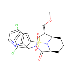 COC[C@H]1CN(Cc2ccccn2)C(=O)[C@@H]2CCC[C@H]1N2S(=O)(=O)c1cc(Cl)cc(Cl)c1 ZINC001772583279