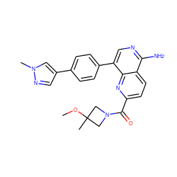 COC1(C)CN(C(=O)c2ccc3c(N)ncc(-c4ccc(-c5cnn(C)c5)cc4)c3n2)C1 ZINC000653823799