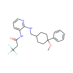 COC1(c2ccccc2)CCC(CNc2ncccc2NC(=O)CC(F)(F)F)CC1 ZINC000028818981