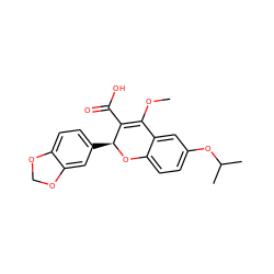 COC1=C(C(=O)O)[C@H](c2ccc3c(c2)OCO3)Oc2ccc(OC(C)C)cc21 ZINC000013473432