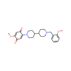 COC1=CC(=O)C(N2CCC(C3CCN(Cc4ccccc4OC)CC3)CC2)=CC1=O ZINC000082158447