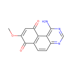 COC1=CC(=O)c2c(ccc3ncnc(N)c23)C1=O ZINC000001616703