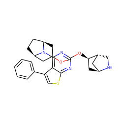 COC1C[C@@H]2CC[C@H](C1)N2c1nc(O[C@@H]2C[C@H]3C[C@H]2CN3)nc2scc(-c3ccccc3)c12 ZINC000653679390