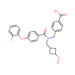 COC1CC(CN(Cc2ccc(C(=O)O)cc2)C(=O)c2ccc(Oc3ccccc3F)cc2)C1 ZINC001772603303