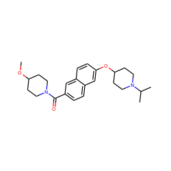 COC1CCN(C(=O)c2ccc3cc(OC4CCN(C(C)C)CC4)ccc3c2)CC1 ZINC000043122973