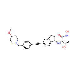 COC1CCN(Cc2ccc(C#Cc3ccc4c(c3)CC[C@@H]4N[C@H](C(=O)NO)[C@@H](C)O)cc2)CC1 ZINC001772653949