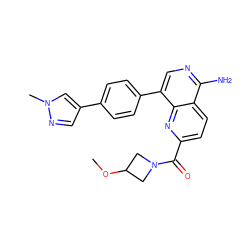 COC1CN(C(=O)c2ccc3c(N)ncc(-c4ccc(-c5cnn(C)c5)cc4)c3n2)C1 ZINC000653825408