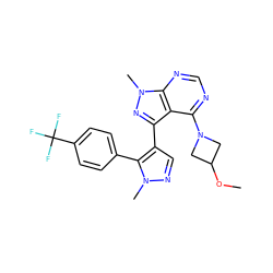 COC1CN(c2ncnc3c2c(-c2cnn(C)c2-c2ccc(C(F)(F)F)cc2)nn3C)C1 ZINC000169706112