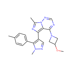 COC1CN(c2ncnn3c(C)nc(-c4cnn(C)c4-c4ccc(C)cc4)c23)C1 ZINC000169697348