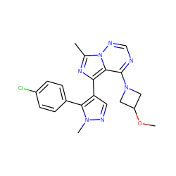 COC1CN(c2ncnn3c(C)nc(-c4cnn(C)c4-c4ccc(Cl)cc4)c23)C1 ZINC000169697346