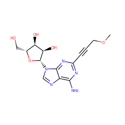 COCC#Cc1nc(N)c2ncn([C@@H]3O[C@H](CO)[C@@H](O)[C@H]3O)c2n1 ZINC000003792052