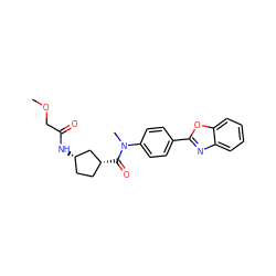 COCC(=O)N[C@H]1CC[C@@H](C(=O)N(C)c2ccc(-c3nc4ccccc4o3)cc2)C1 ZINC000072124402