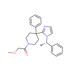 COCC(=O)N1CCC(c2ccccc2)(c2nccn2[C@@H](C)c2ccccc2)CC1 ZINC000028822927