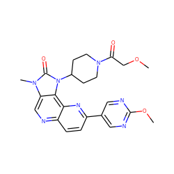 COCC(=O)N1CCC(n2c(=O)n(C)c3cnc4ccc(-c5cnc(OC)nc5)nc4c32)CC1 ZINC000118545324