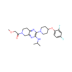 COCC(=O)N1CCc2nc(N3CCC(Oc4ccc(F)cc4F)CC3)c(NC(C)C)nc2C1 ZINC001772603561