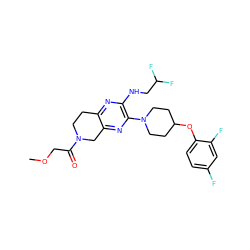 COCC(=O)N1CCc2nc(NCC(F)F)c(N3CCC(Oc4ccc(F)cc4F)CC3)nc2C1 ZINC001772636370