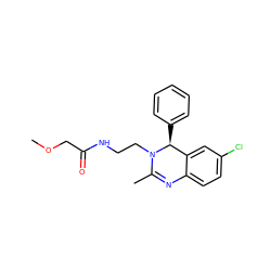 COCC(=O)NCCN1C(C)=Nc2ccc(Cl)cc2[C@@H]1c1ccccc1 ZINC000072124985