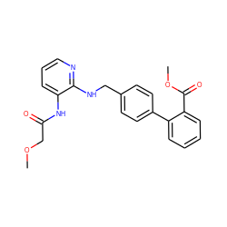 COCC(=O)Nc1cccnc1NCc1ccc(-c2ccccc2C(=O)OC)cc1 ZINC000028522898