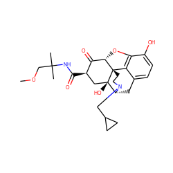 COCC(C)(C)NC(=O)[C@@H]1C[C@@]2(O)[C@H]3Cc4ccc(O)c5c4[C@@]2(CCN3CC2CC2)[C@@H](O5)C1=O ZINC000169694487