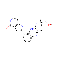 COCC(C)(C)Nc1nc2c(-c3cc4c([nH]3)CCNC4=O)cccc2nc1C ZINC000222370905