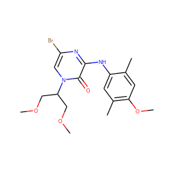 COCC(COC)n1cc(Br)nc(Nc2cc(C)c(OC)cc2C)c1=O ZINC000095553556