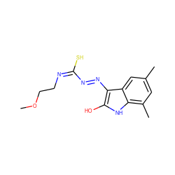 COCC/N=C(/S)N=Nc1c(O)[nH]c2c(C)cc(C)cc12 ZINC000253995377