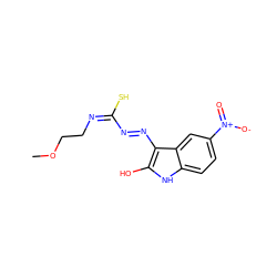 COCC/N=C(/S)N=Nc1c(O)[nH]c2ccc([N+](=O)[O-])cc12 ZINC000253978797