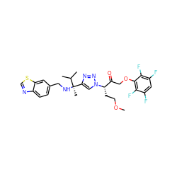 COCC[C@@H](C(=O)COc1c(F)c(F)cc(F)c1F)n1cc([C@@](C)(NCc2ccc3ncsc3c2)C(C)C)nn1 ZINC000473165347