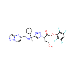 COCC[C@@H](C(=O)COc1c(F)c(F)cc(F)c1F)n1cc([C@@](C)(NCc2ccn3nccc3n2)C2CCCC2)nn1 ZINC000473156169