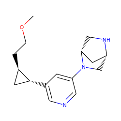 COCC[C@@H]1C[C@H]1c1cncc(N2C[C@@H]3C[C@H]2CN3)c1 ZINC001772616513