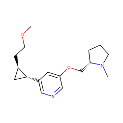 COCC[C@@H]1C[C@H]1c1cncc(OC[C@@H]2CCCN2C)c1 ZINC000096915345