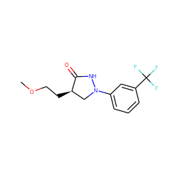 COCC[C@@H]1CN(c2cccc(C(F)(F)F)c2)NC1=O ZINC000013821657