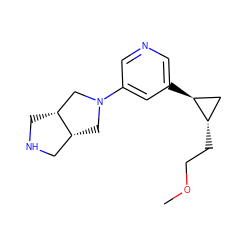 COCC[C@H]1C[C@@H]1c1cncc(N2C[C@@H]3CNC[C@@H]3C2)c1 ZINC000299826402