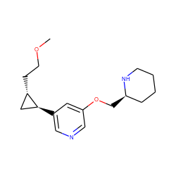 COCC[C@H]1C[C@@H]1c1cncc(OC[C@@H]2CCCCN2)c1 ZINC000096915340