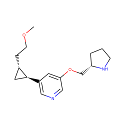 COCC[C@H]1C[C@@H]1c1cncc(OC[C@@H]2CCCN2)c1 ZINC000096273368