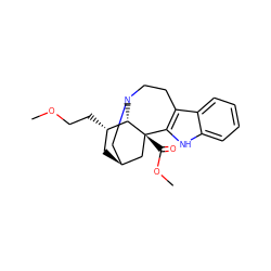 COCC[C@H]1C[C@H]2CN3CCc4c([nH]c5ccccc45)[C@](C(=O)OC)(C2)[C@H]13 ZINC000013522281