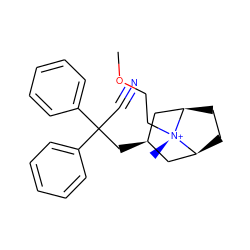 COCC[N@@+]1(C)[C@H]2CC[C@@H]1C[C@H](CC(C#N)(c1ccccc1)c1ccccc1)C2 ZINC000299845513