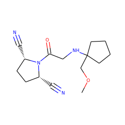 COCC1(NCC(=O)N2[C@H](C#N)CC[C@@H]2C#N)CCCC1 ZINC000013687446